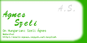 agnes szeli business card