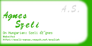 agnes szeli business card